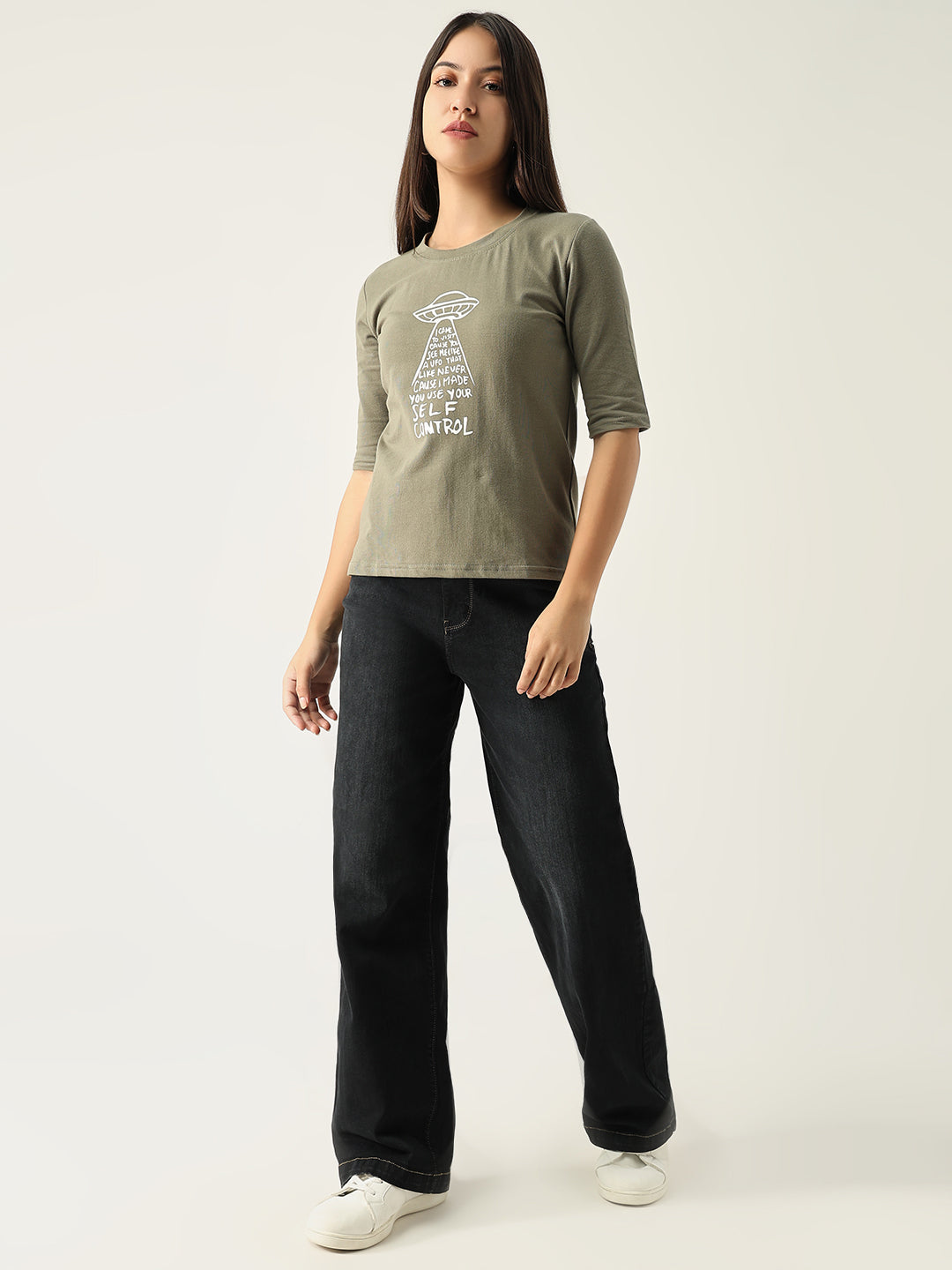 Women Graphic Olive T Shirt