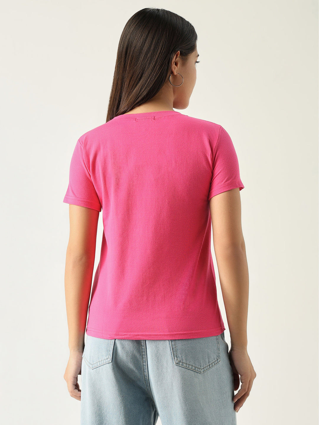 Women Graphic Pink T Shirt