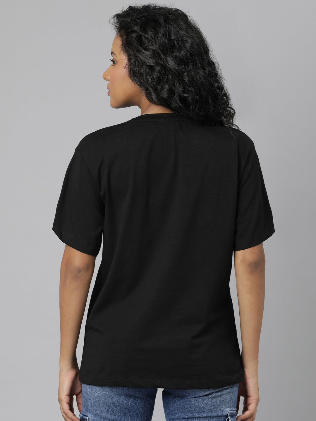 Women Black Graphic T Shirt