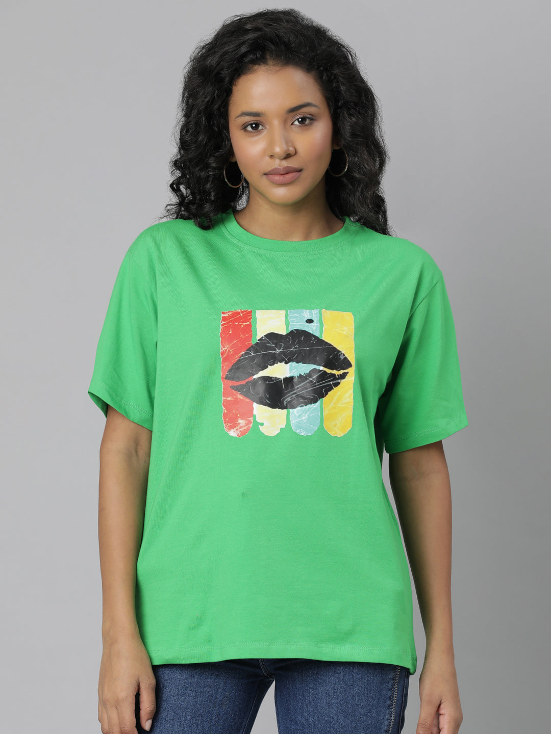 Women Green Graphic T Shirt