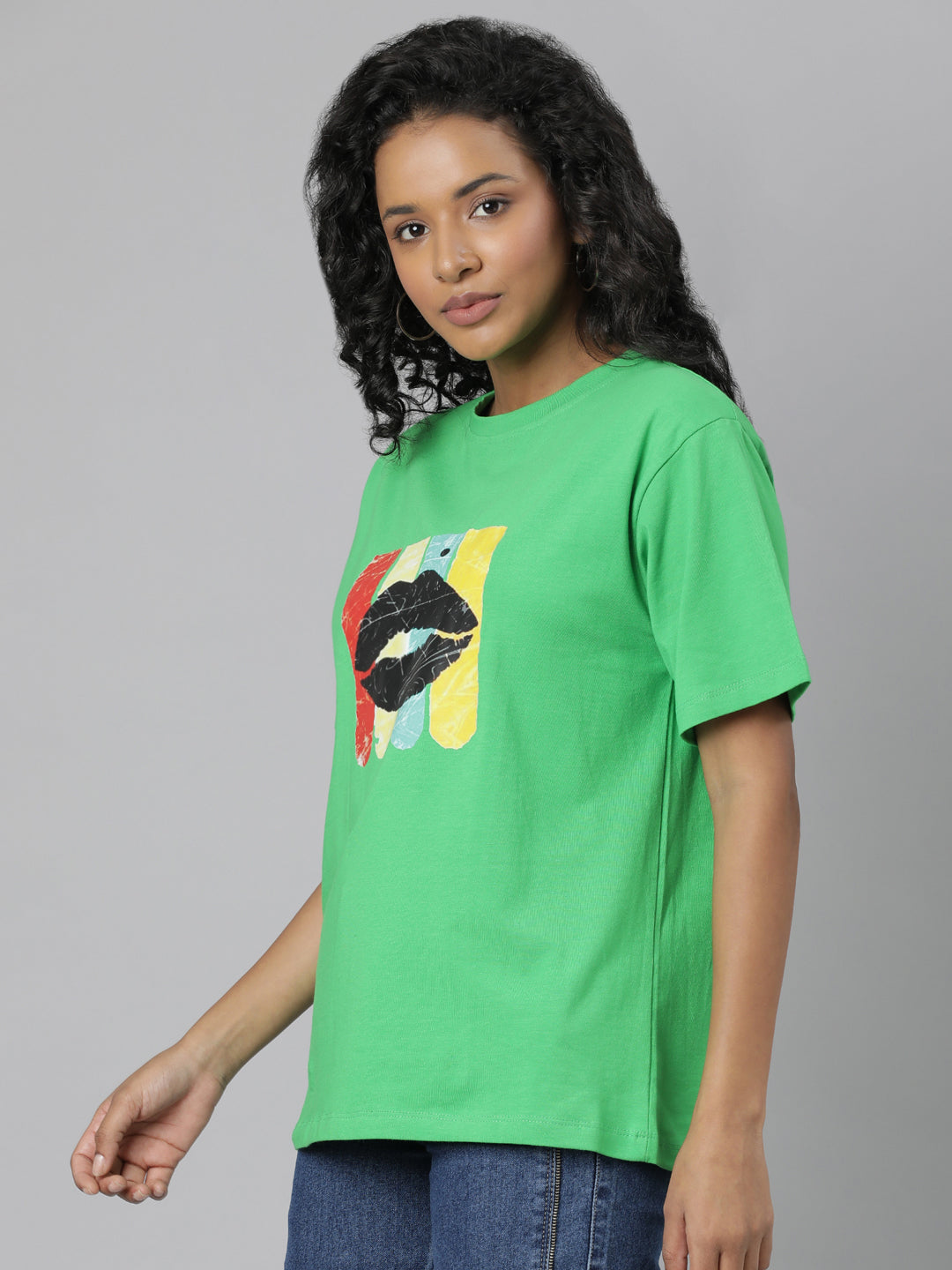 Women Green Graphic T Shirt