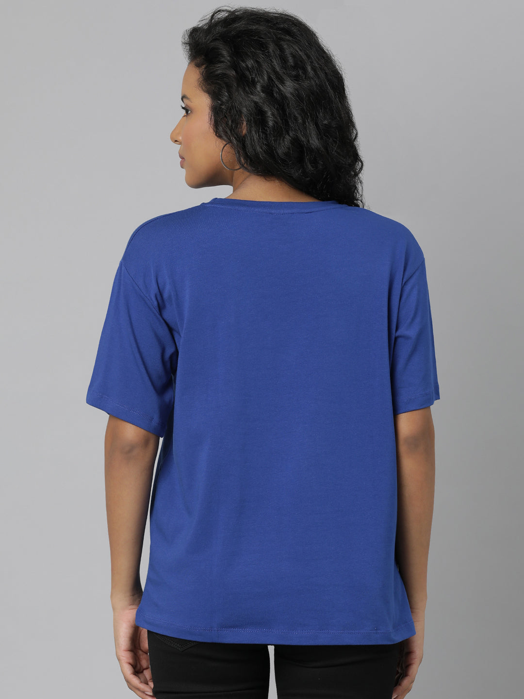 Women Blue Typography T Shirt