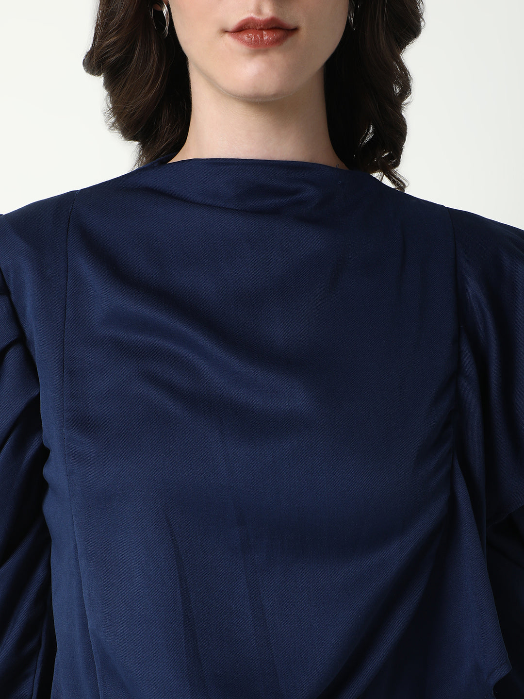 Women Navy Blue Solid Top