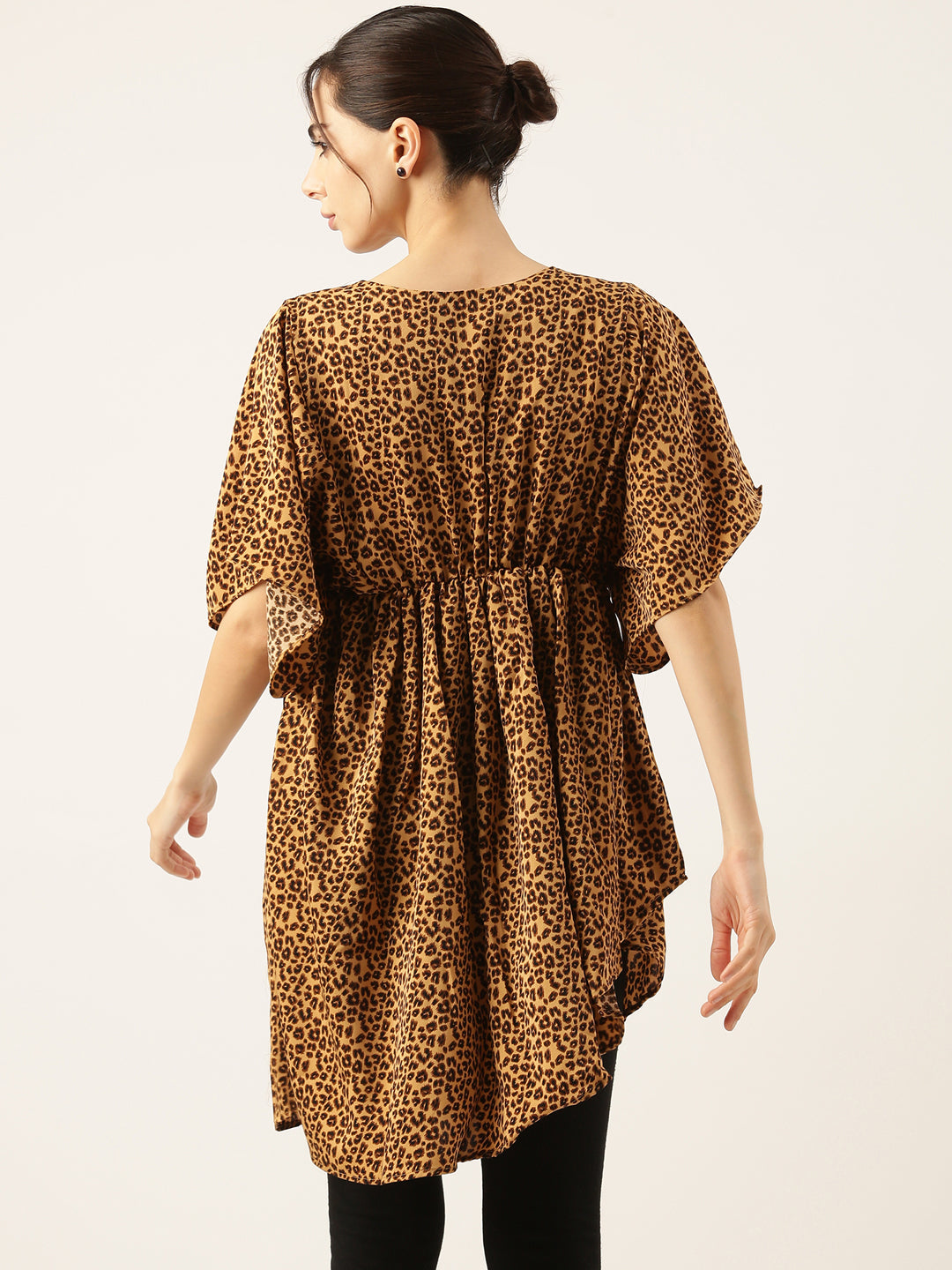 Women Brown Printed Empire Top