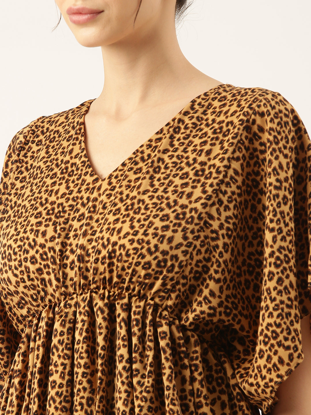 Women Brown Printed Empire Top