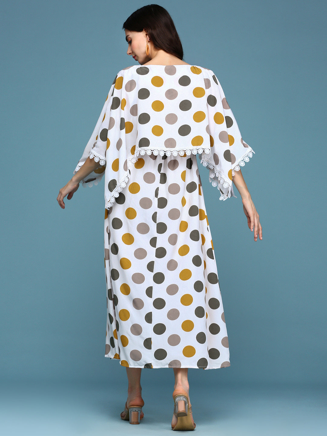 Women White Printed Kaftan Dress