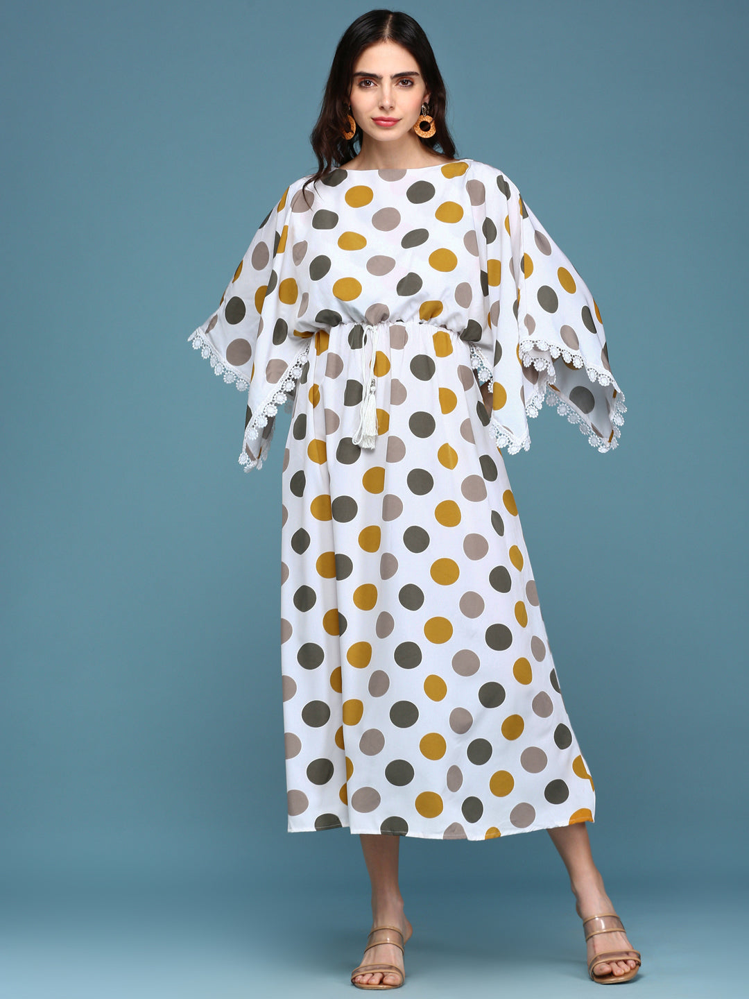 Women White Printed Kaftan Dress