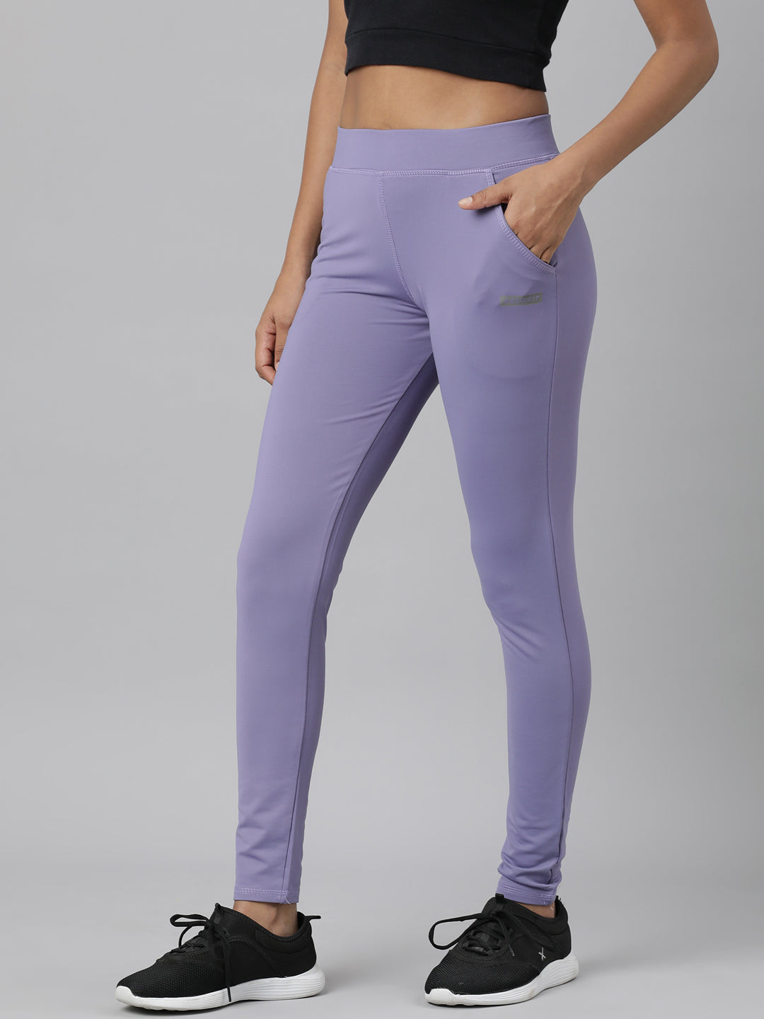 Women Lavender Solid Trackapant