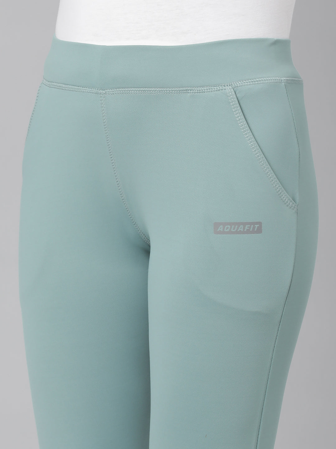 Women Sea Green Solid Trackapant