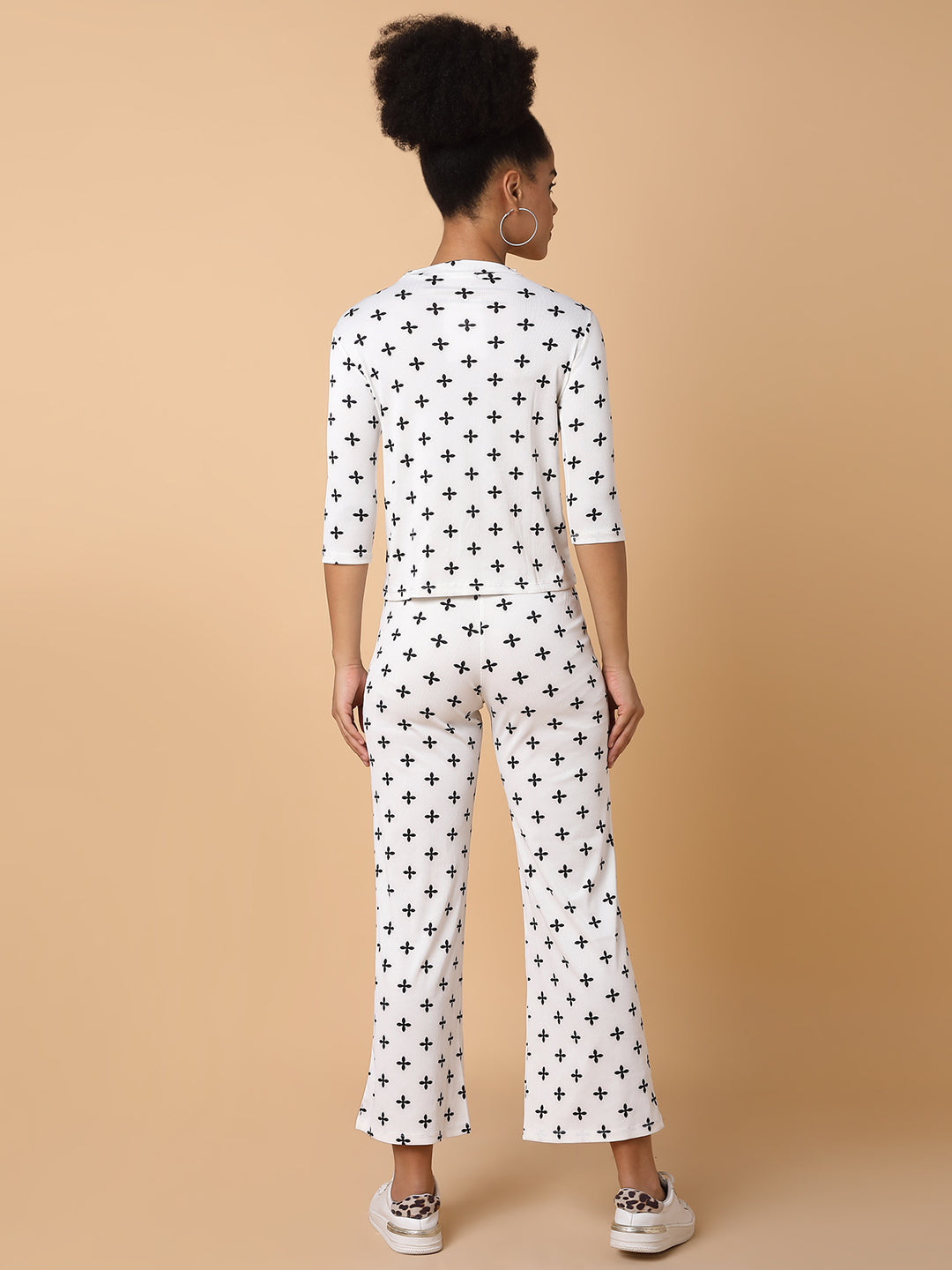 Women White Printed Tracksuit