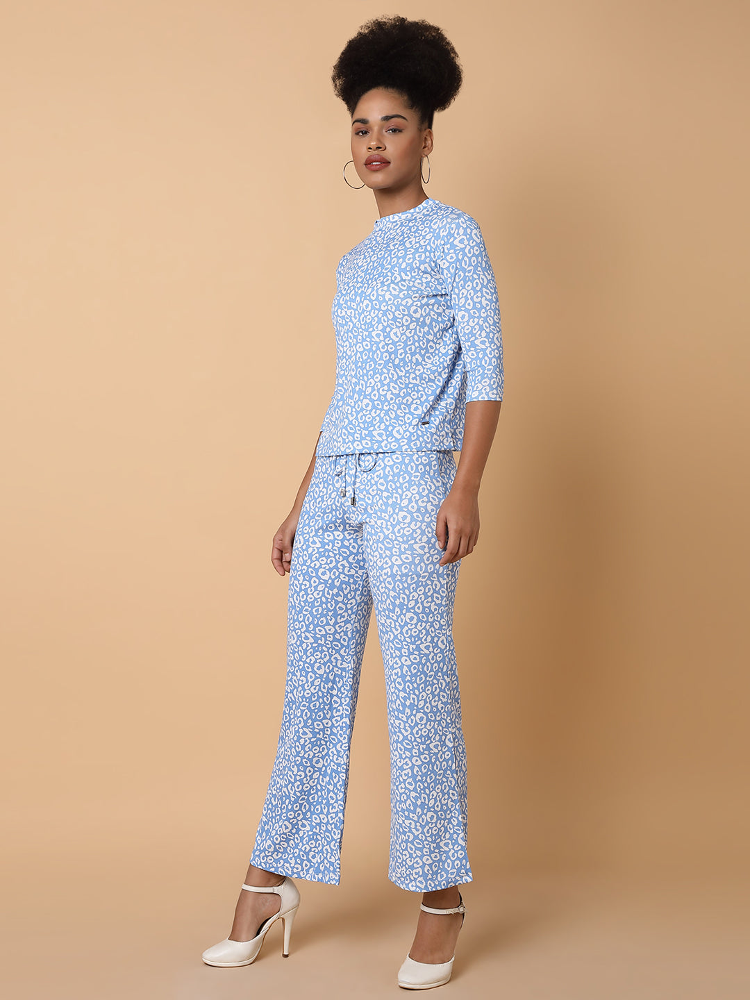 Women Blue Abstract Tracksuit