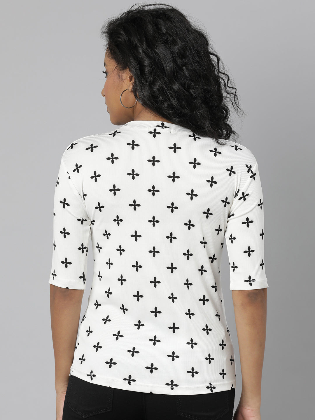 Women Off White Geometric T Shirt