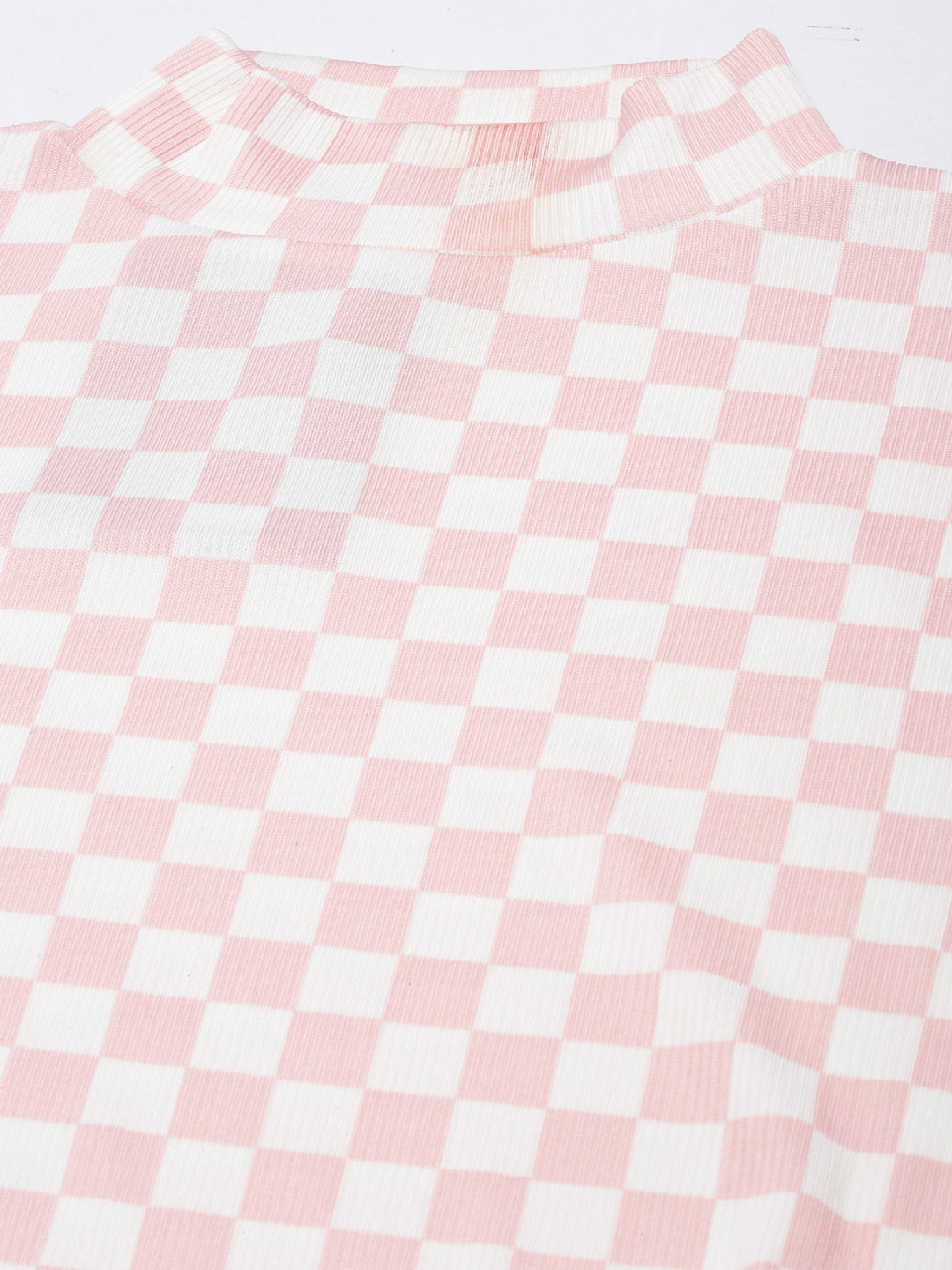 Women Pink Checked Regular Top