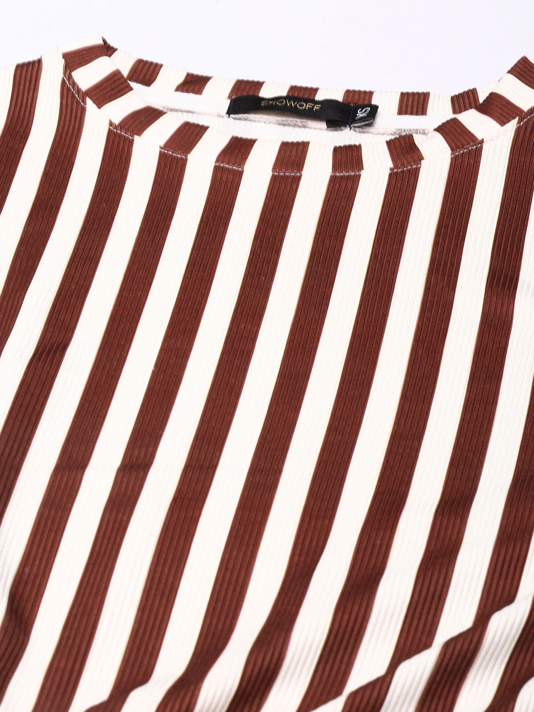 Women Brown Striped Tracksuit