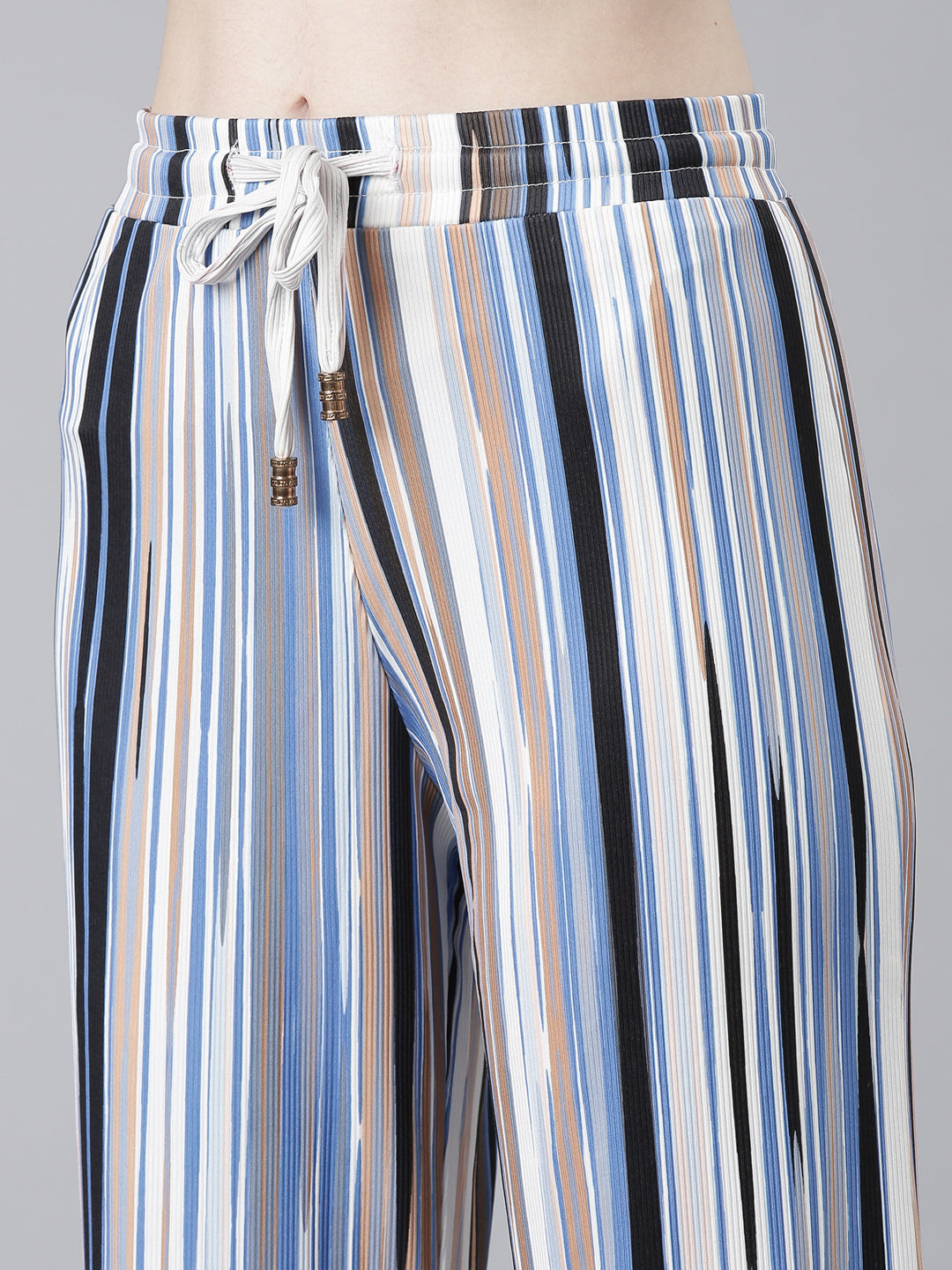 Women Blue Striped Tracksuit