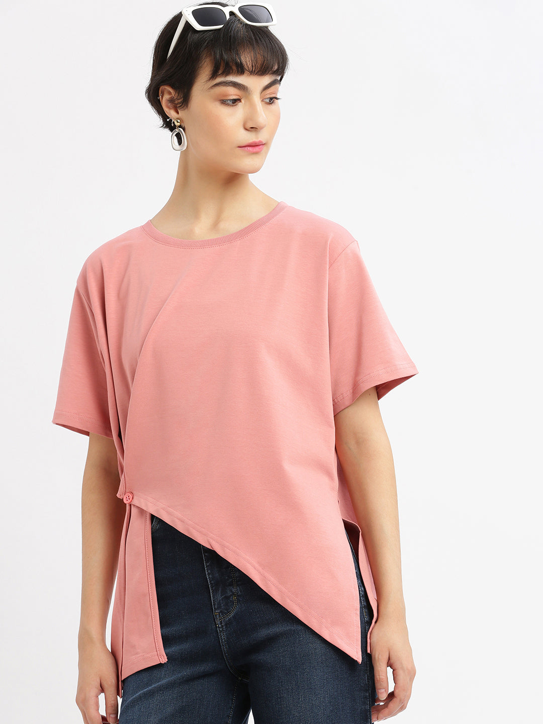 Women Solid Peach Top