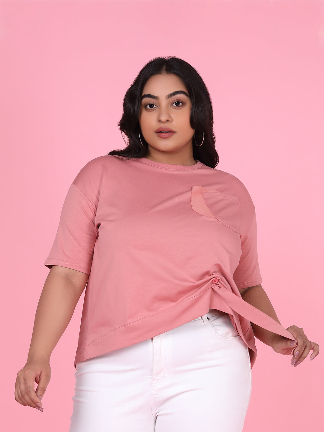 Women Solid Peach Top