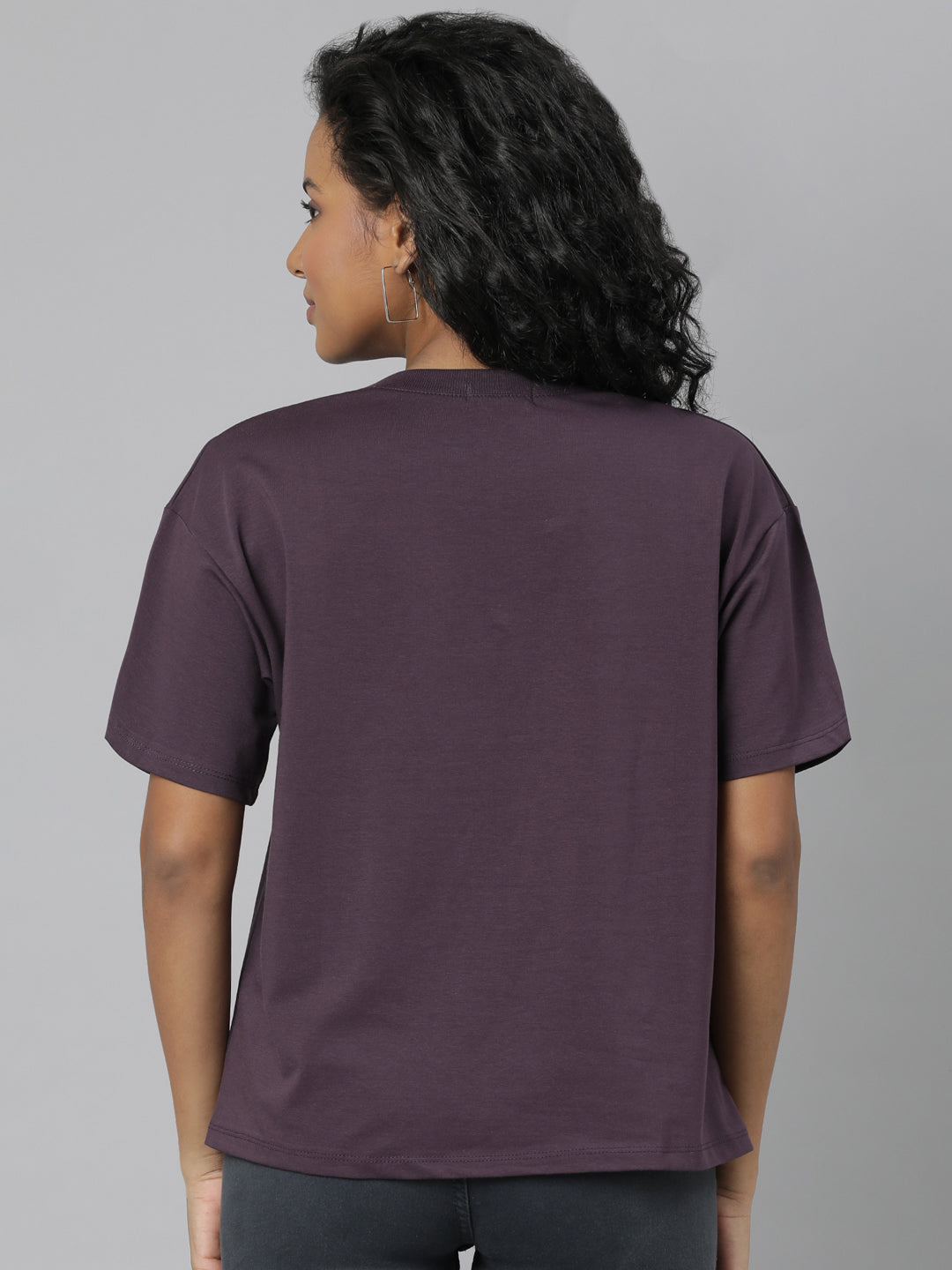 Women Solid Purple T Shirt