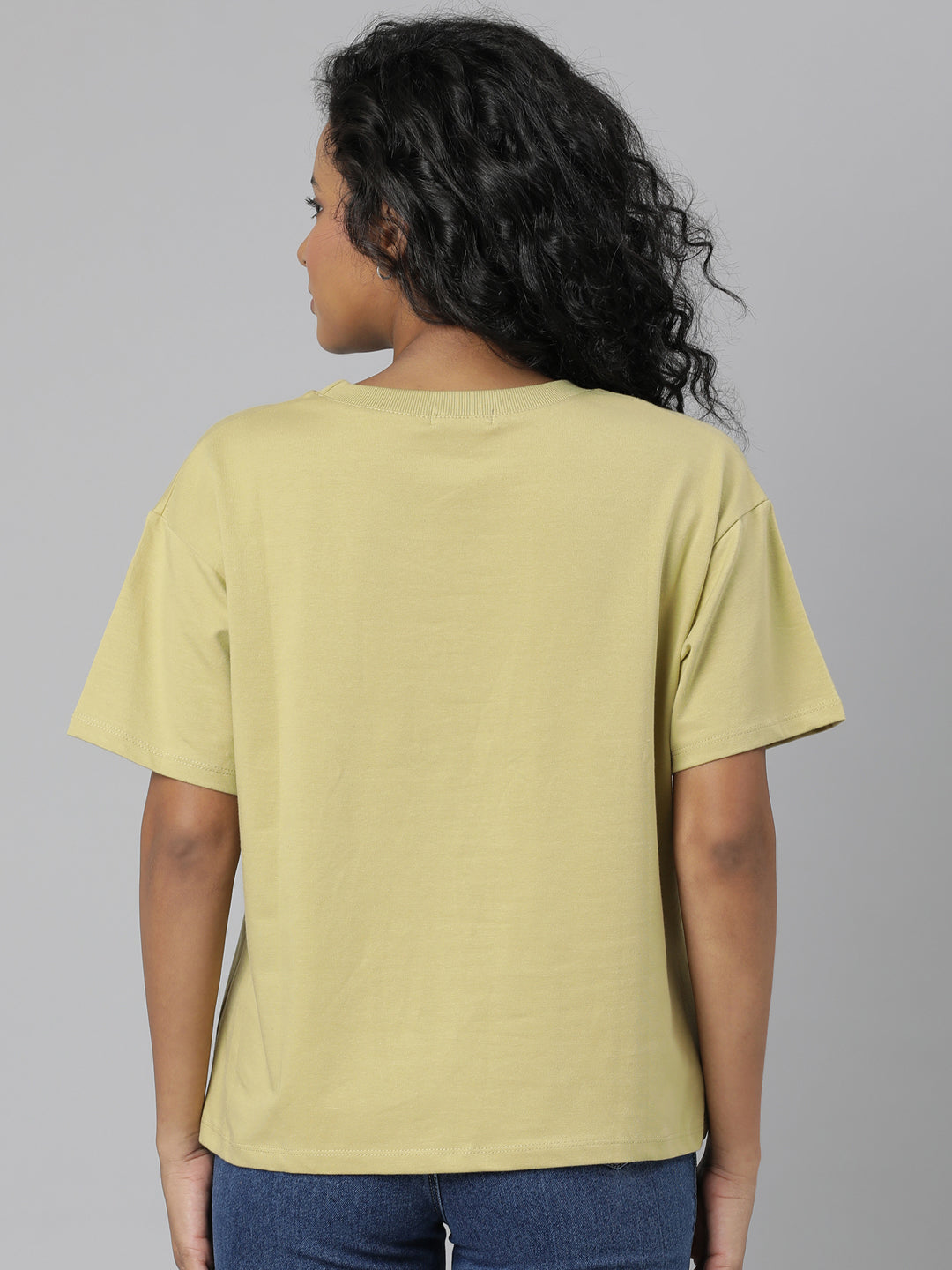 Women Solid Mustard T Shirt