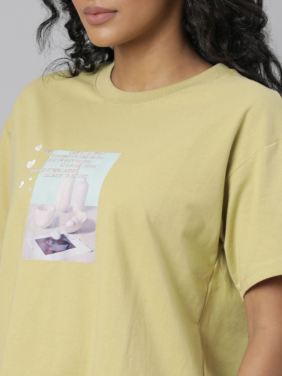 Women Solid Mustard T Shirt