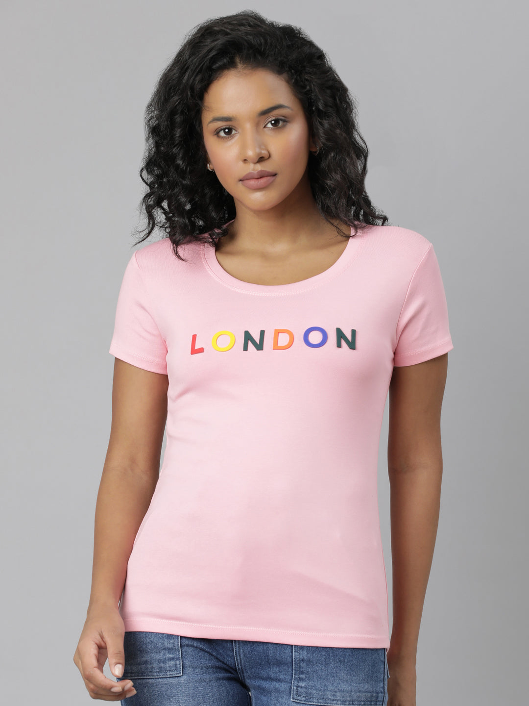 Women Pink Typography T Shirt