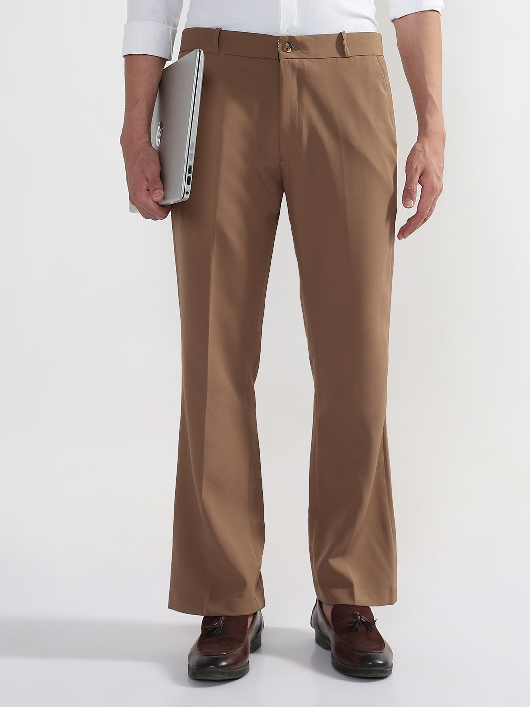 Men's Brown Relaxed Fit Korean Trousers