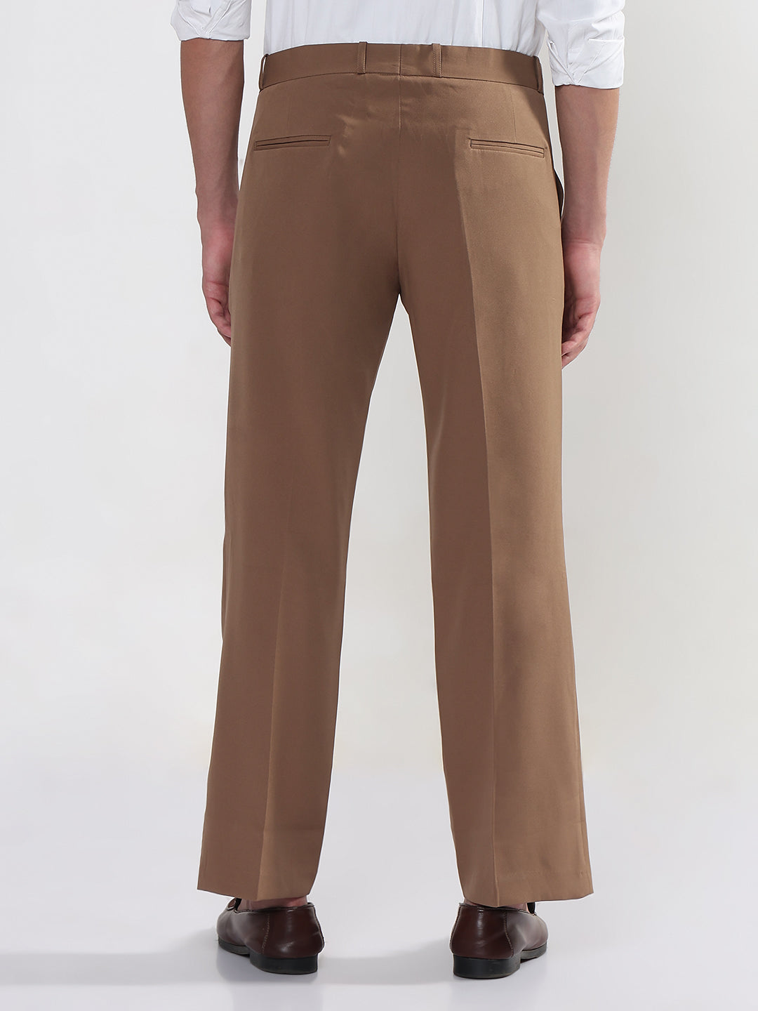 Men's Brown Relaxed Fit Korean Trousers