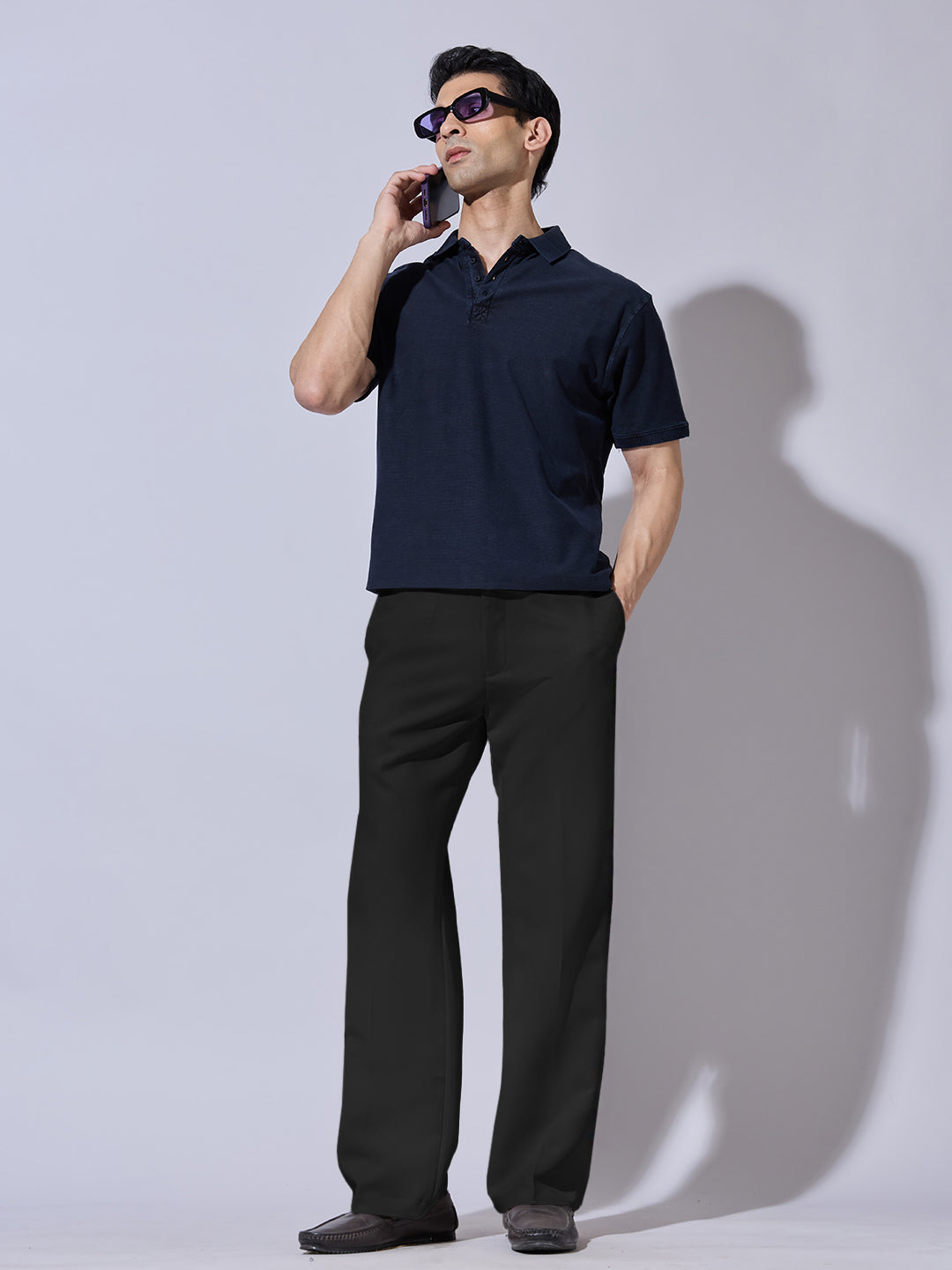 Men's Black Bootcut Fit Trousers