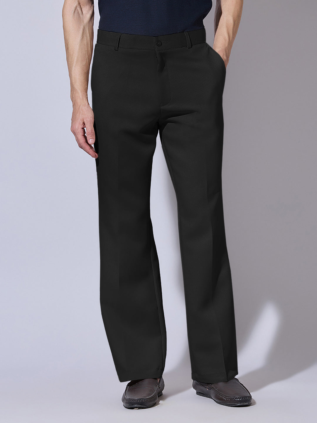 Men's Black Bootcut Fit Trousers
