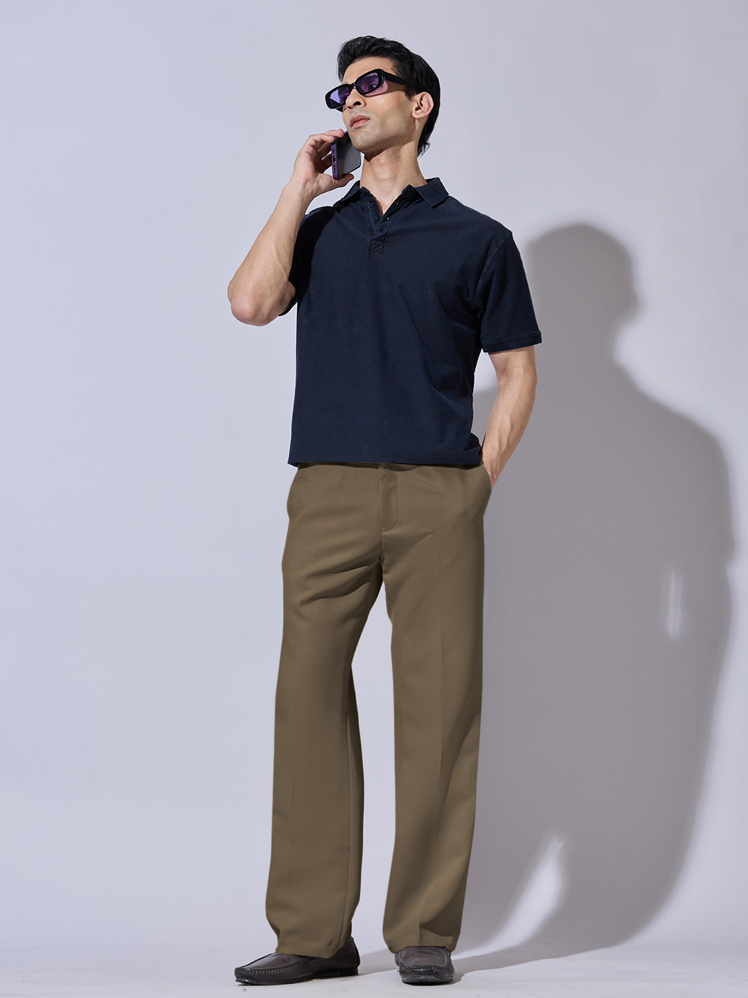 Men's Khaki Bootcut Fit Trousers