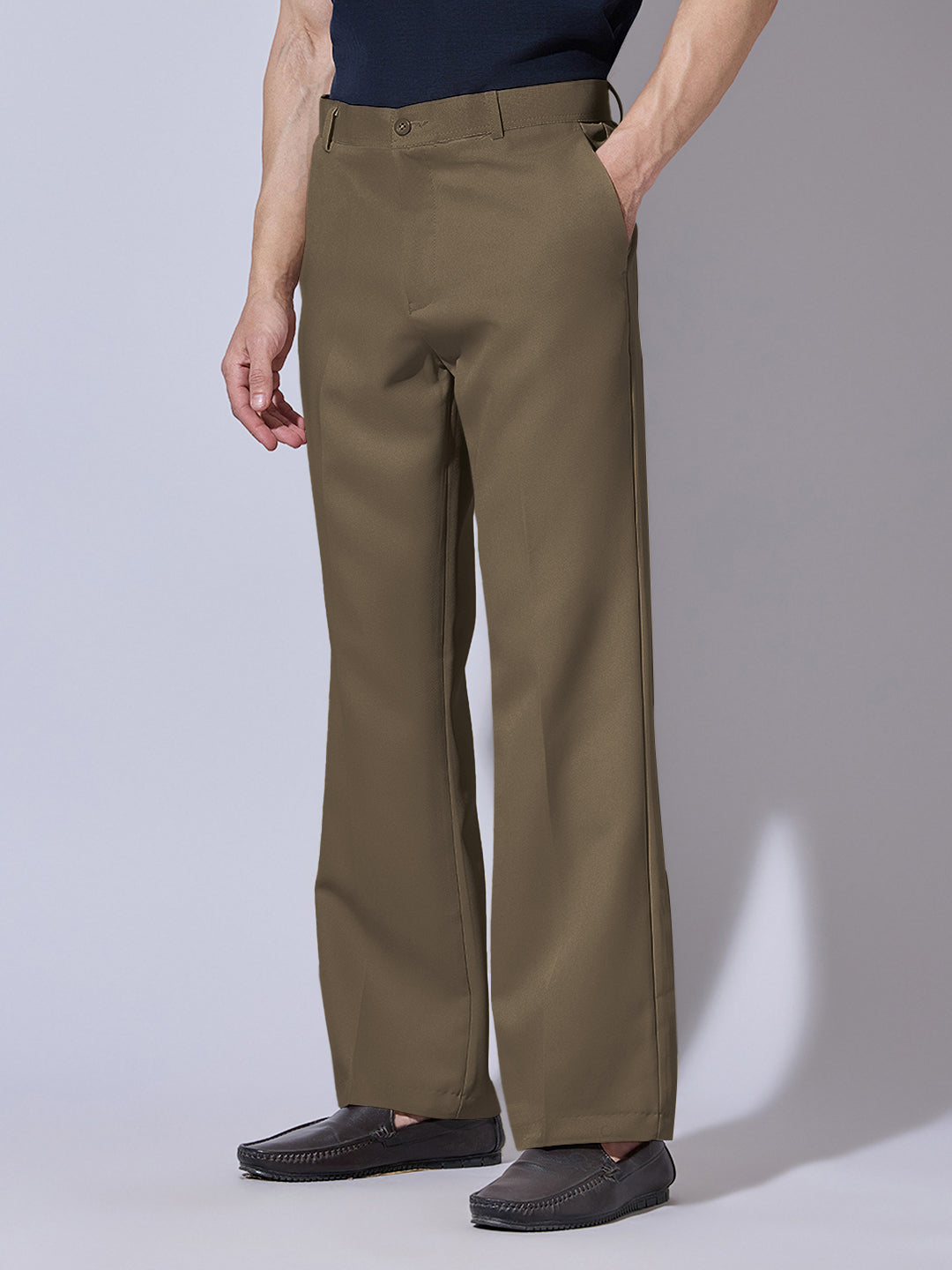 Men's Khaki Bootcut Fit Trousers