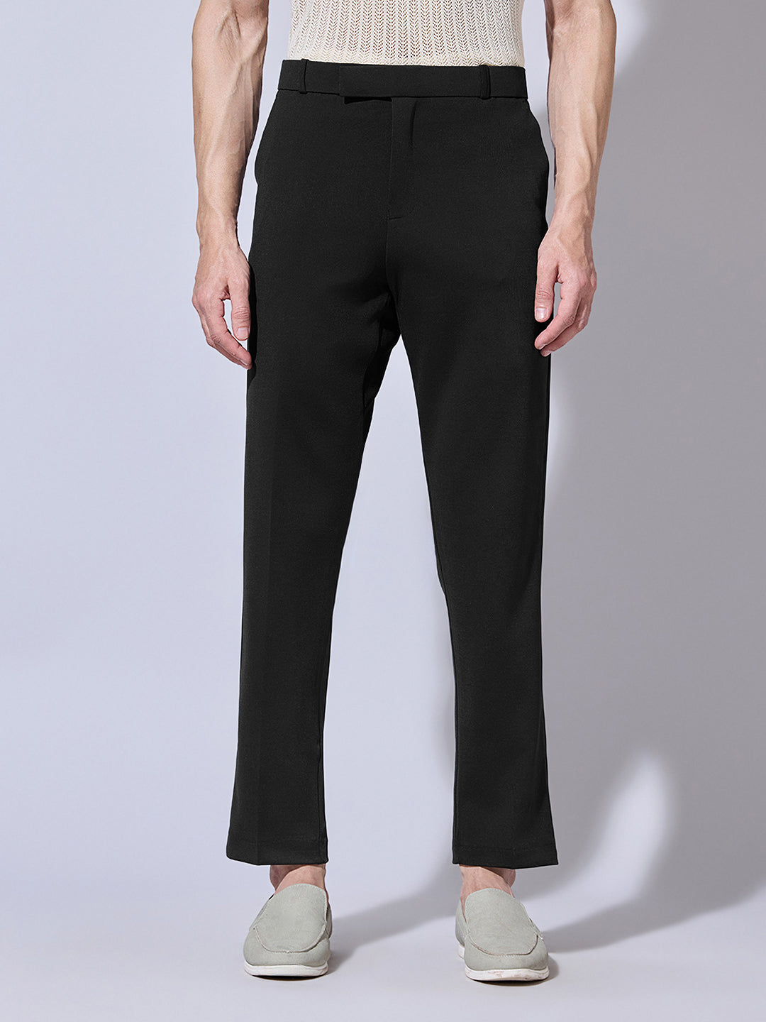 Men's Black Korean Slim Fit Trousers