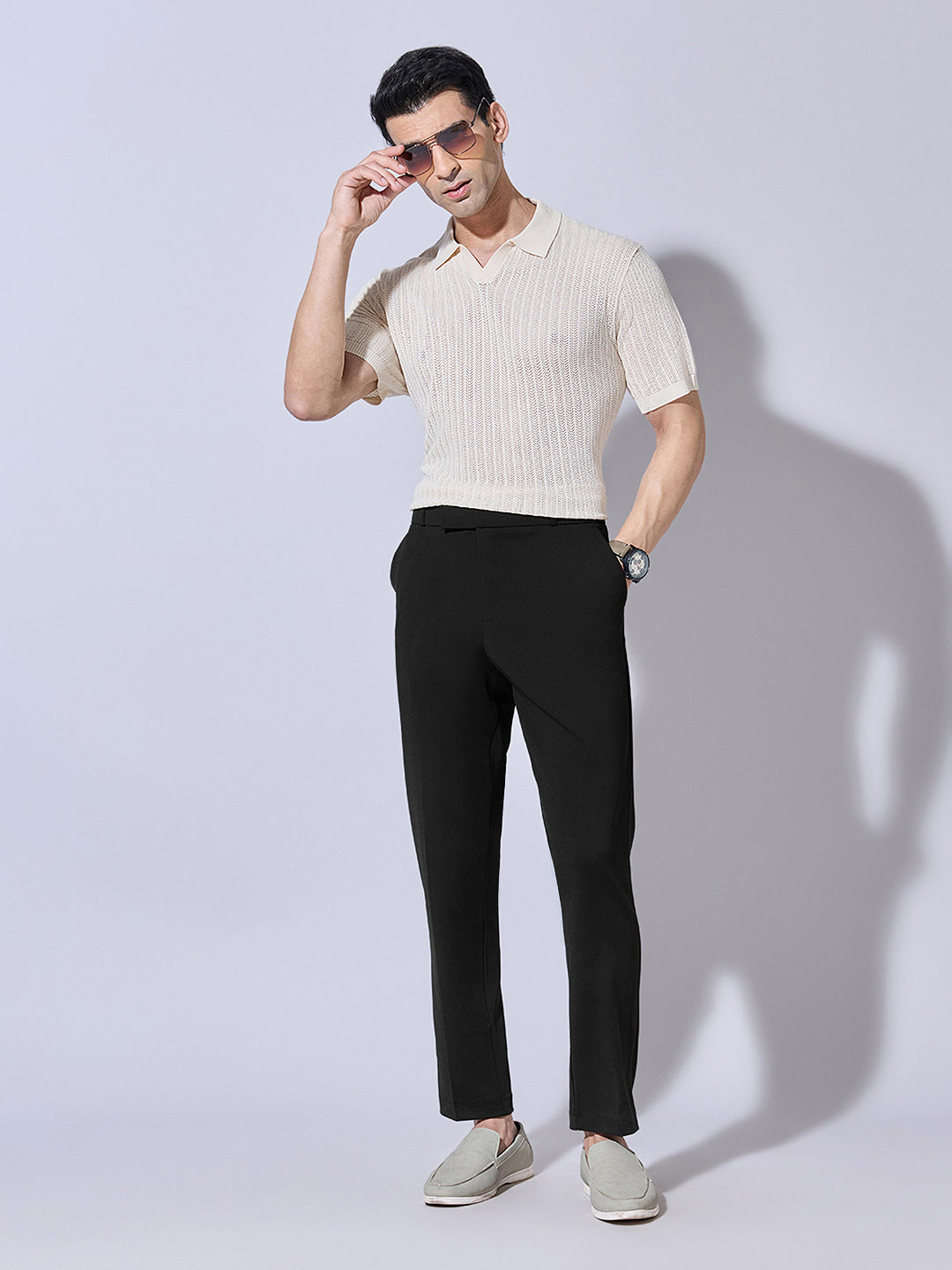 Men's Black Korean Slim Fit Trousers