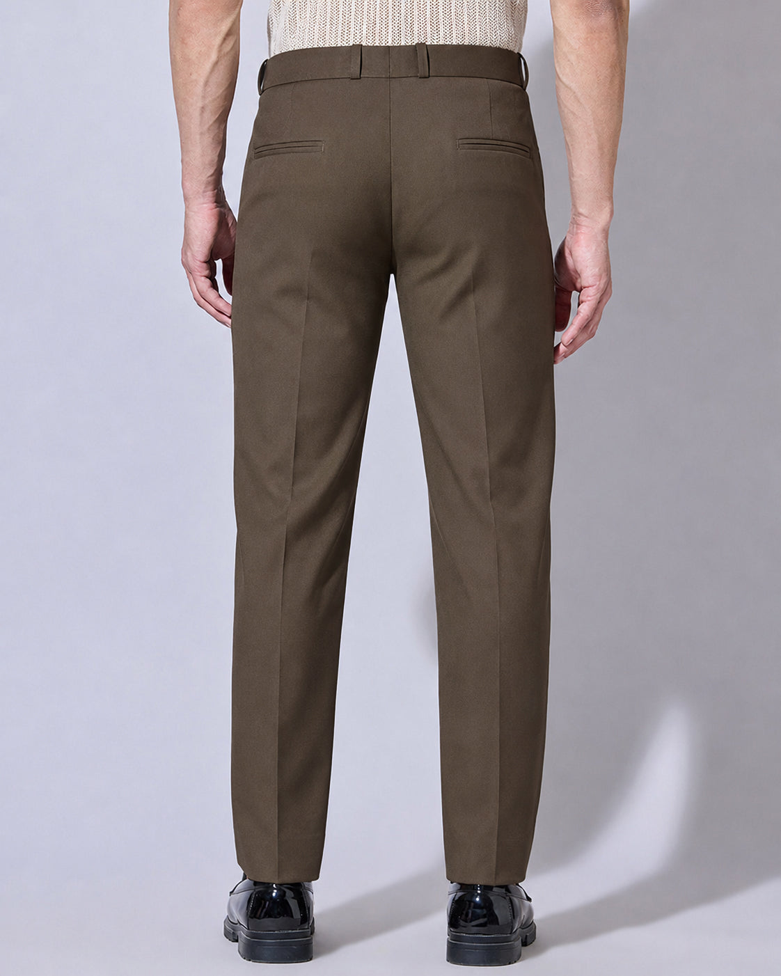 Men’s Brown Striaght Fit Pleated Formal Trousers