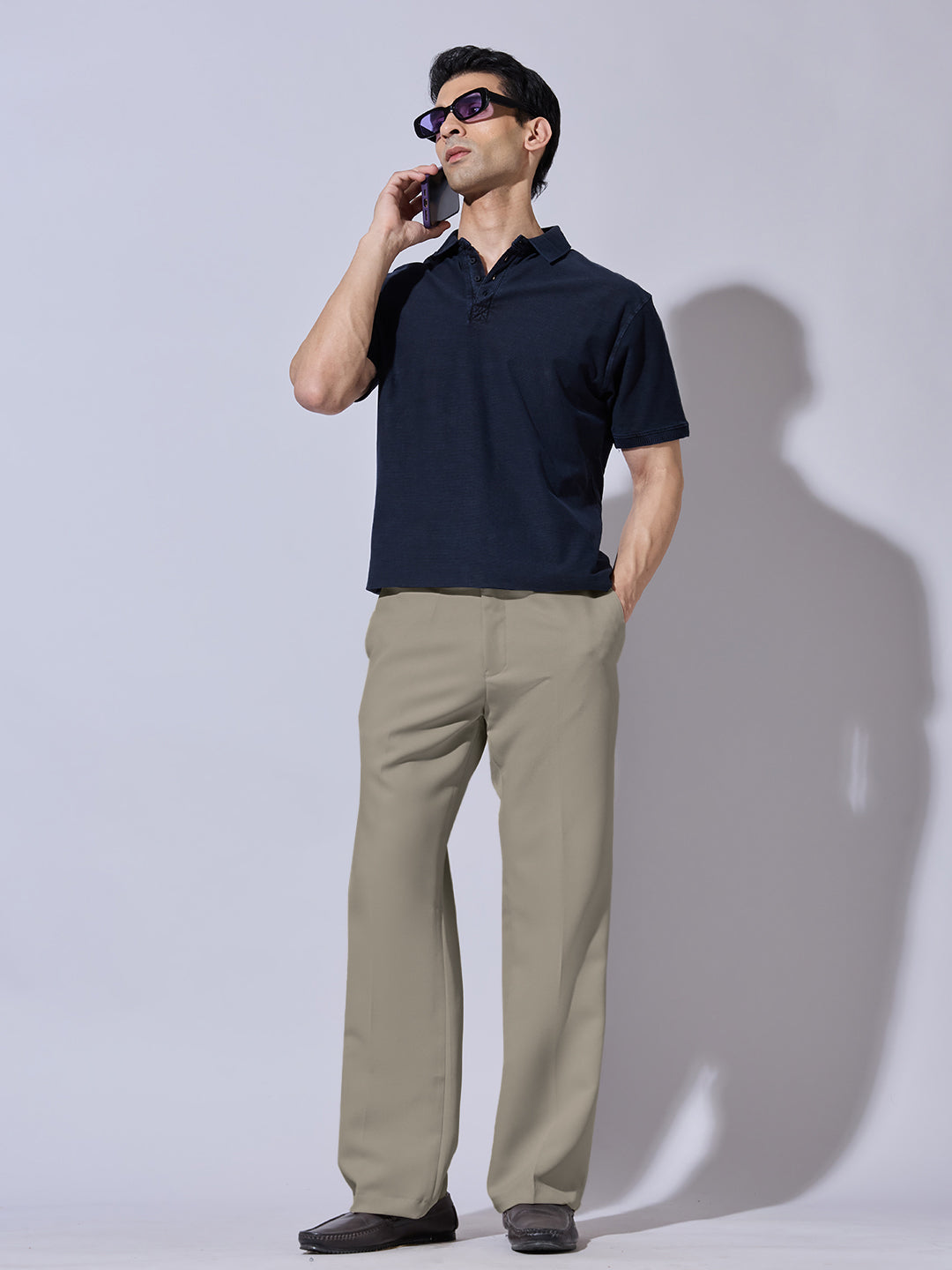 Men's Grey Korean Baggy Fit Trousers