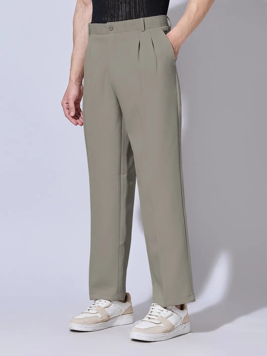 Men's Grey Korean Baggy Fit Trousers - Uncategorized from SHOWOFFFF