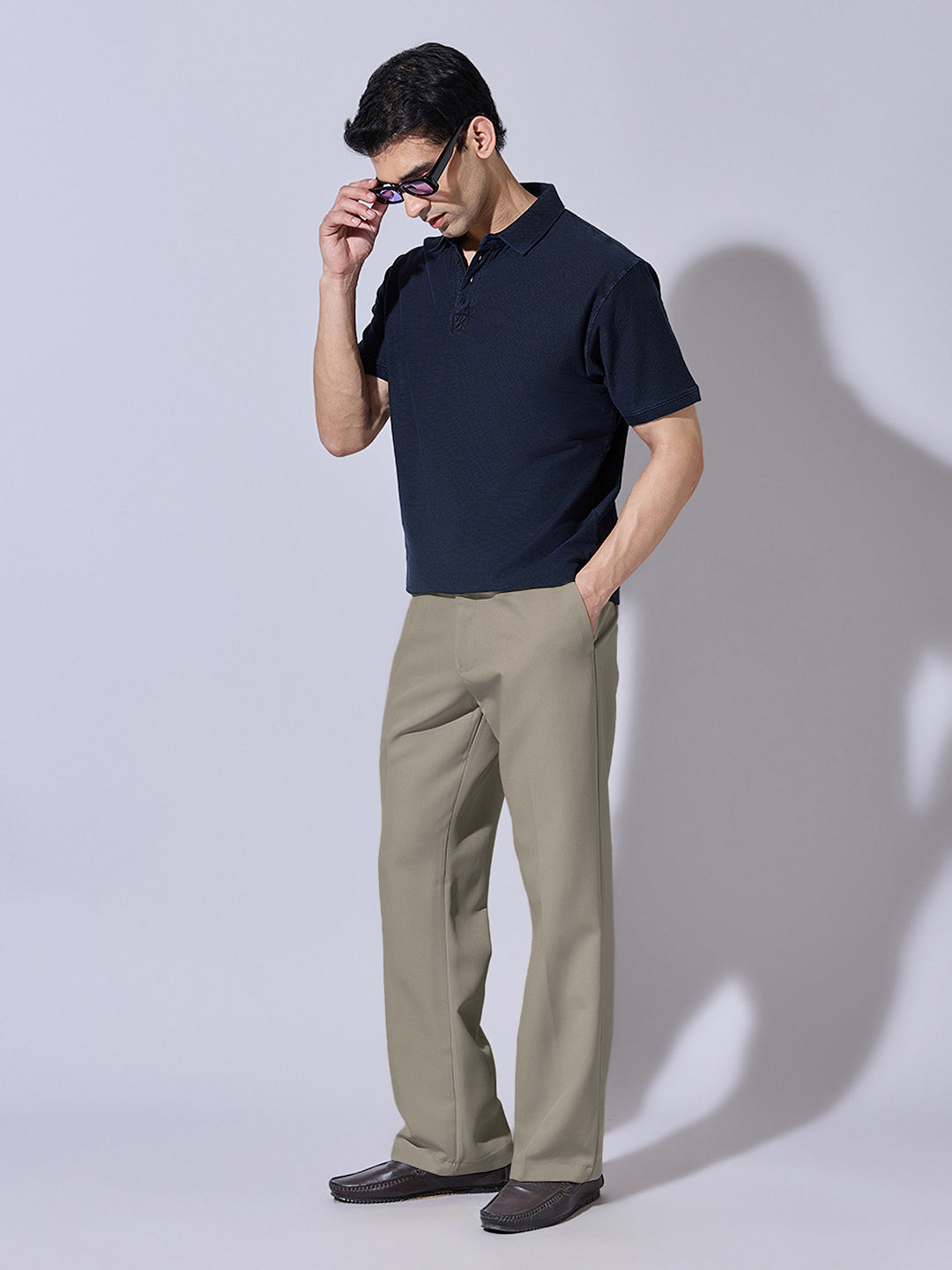 Men's Grey Korean Baggy Fit Trousers