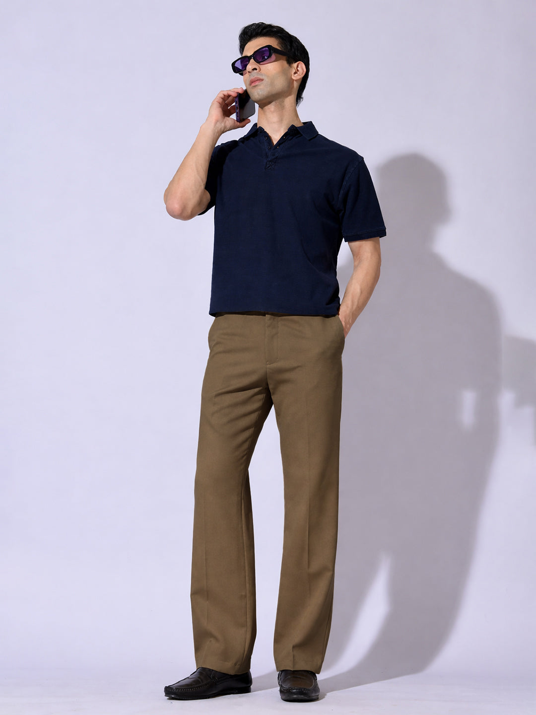 Men's Khaki Korean Baggy Fit Trousers