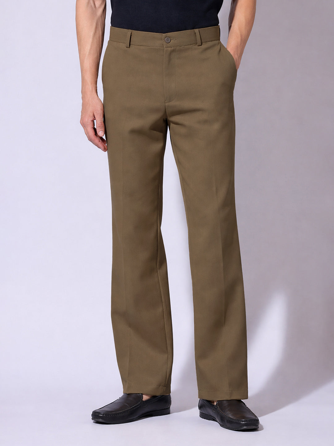 Men's Khaki Korean Baggy Fit Trousers