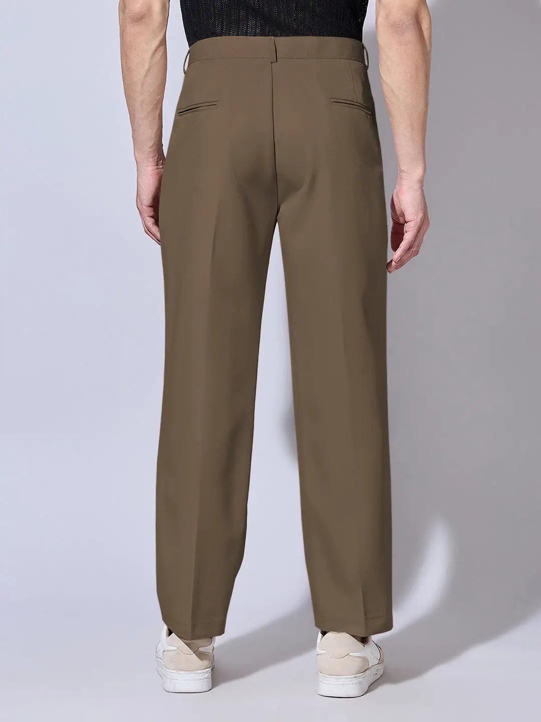 Men's Khaki Korean Baggy Fit Trousers