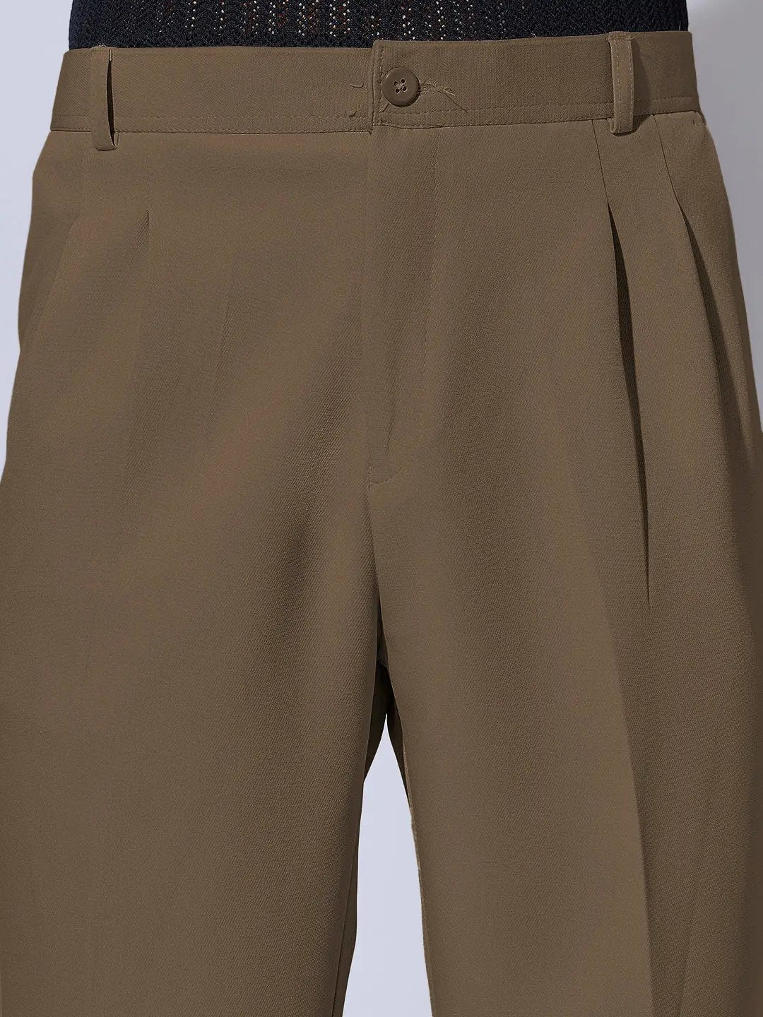 Men's Khaki Korean Baggy Fit Trousers