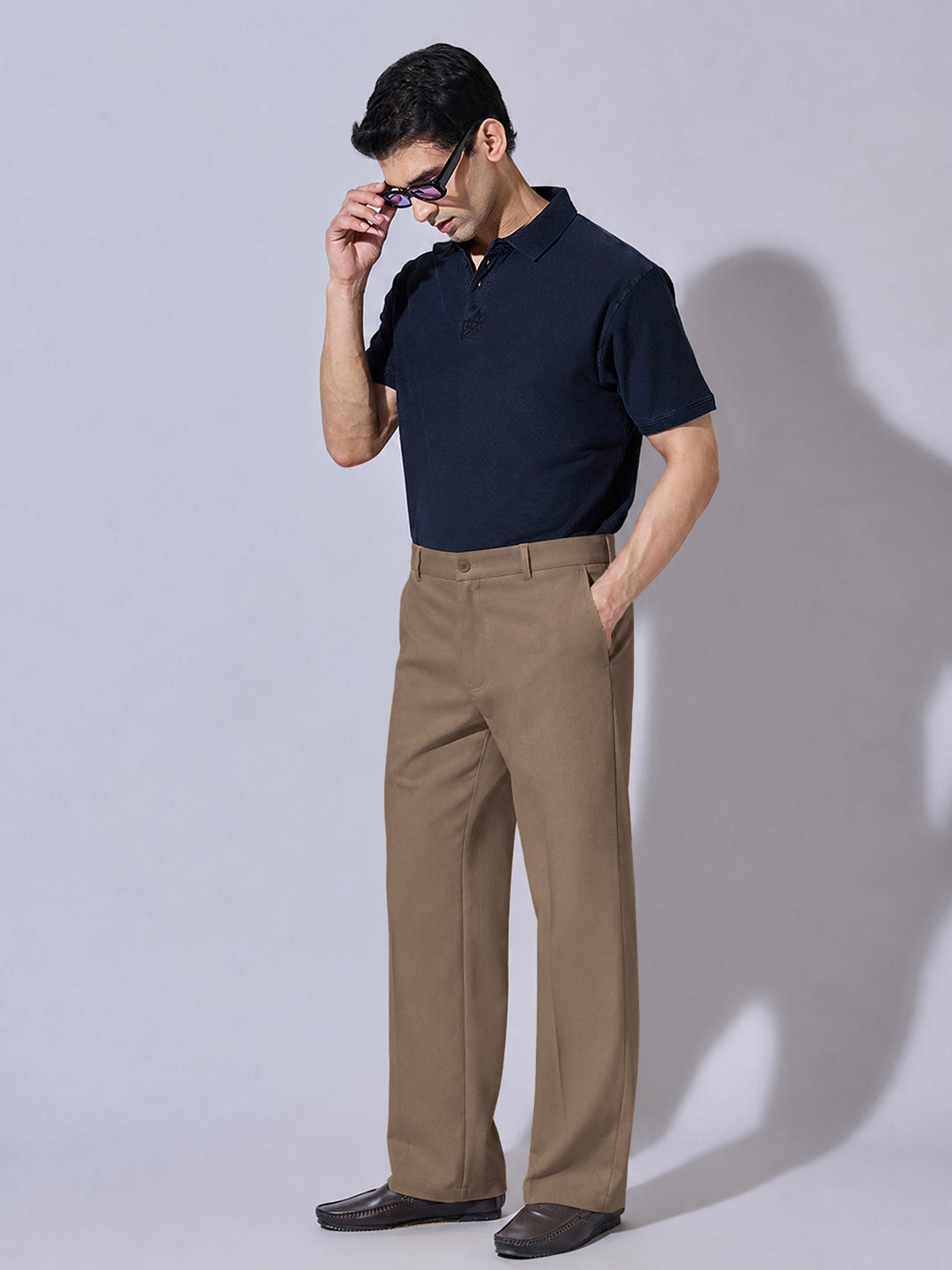Men’s Brown Regular Fit Formal Trousers