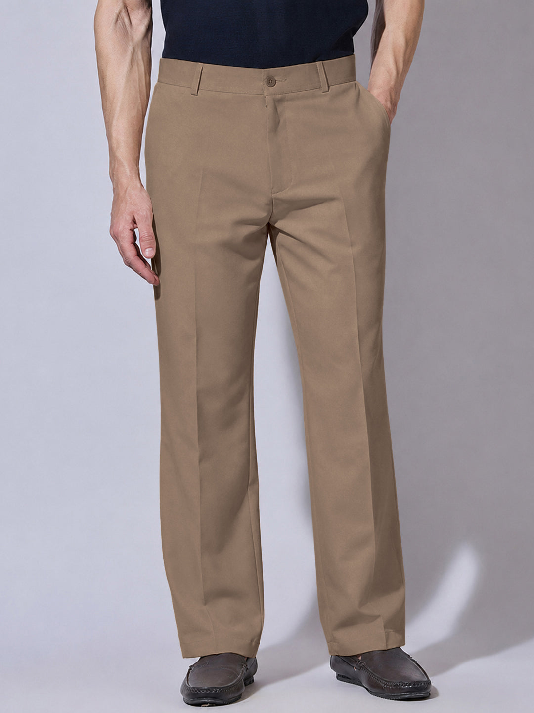 Men’s Brown Regular Fit Formal Trousers