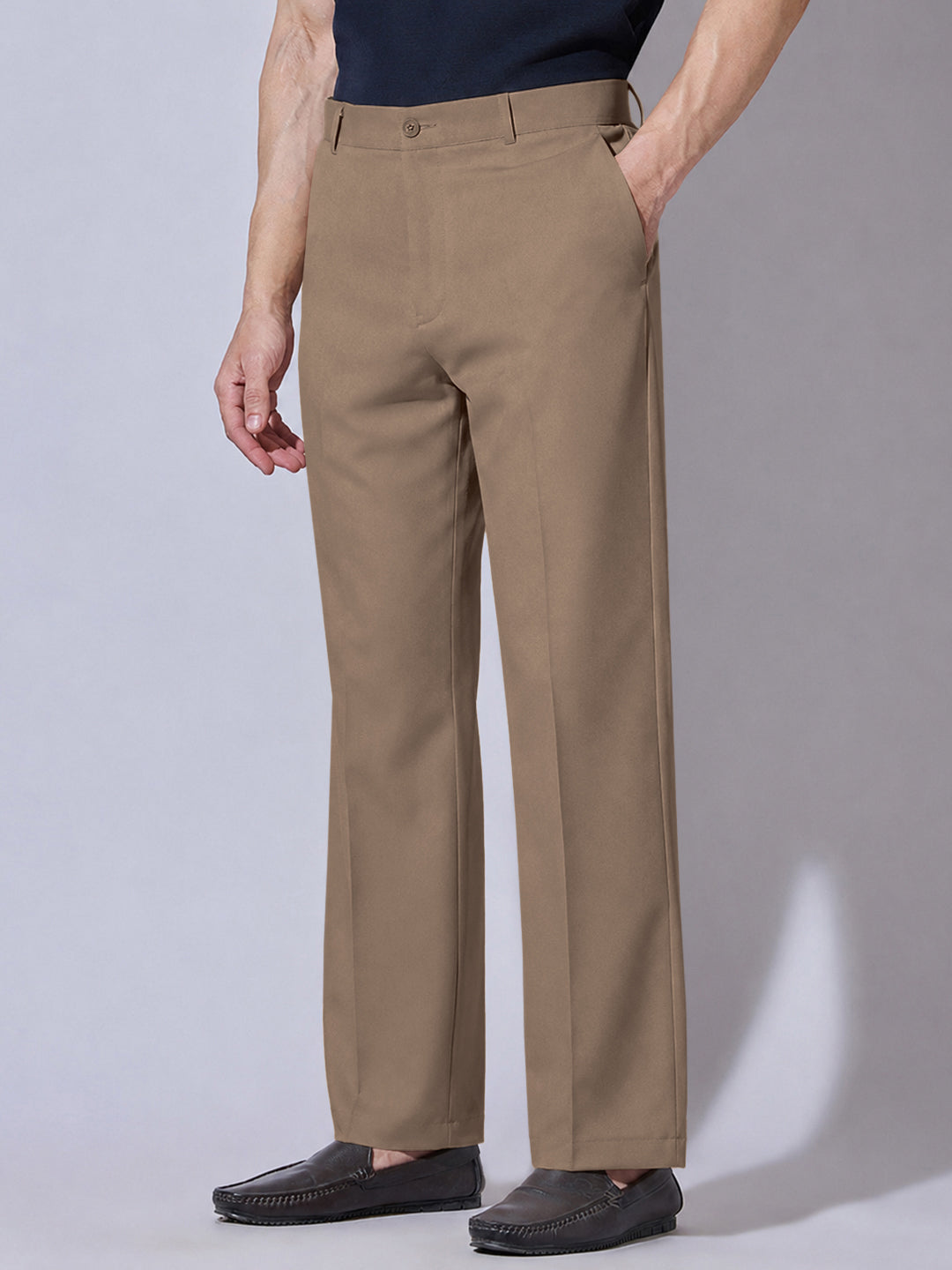 Men’s Brown Regular Fit Formal Trousers
