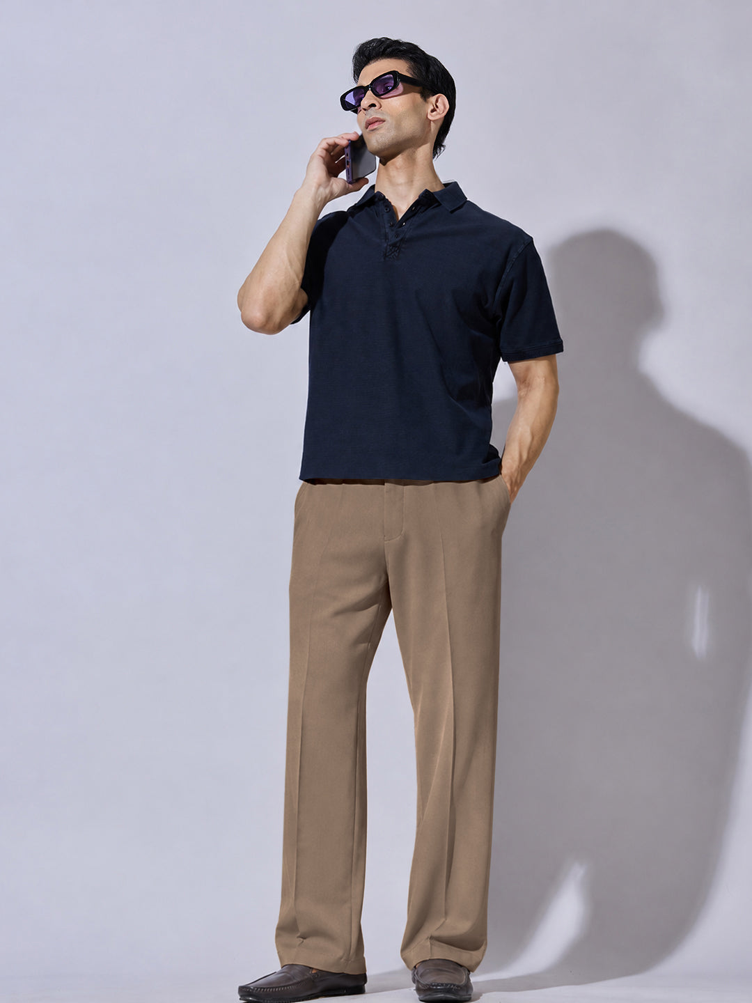 Men’s Brown Regular Fit Formal Trousers