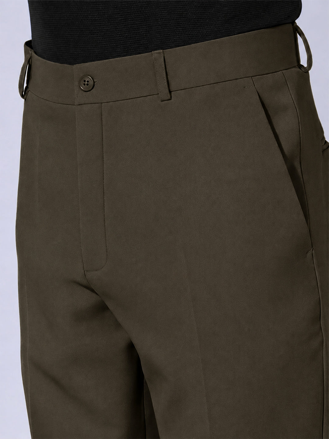 Men’s Olive Regular Fit Formal Trousers