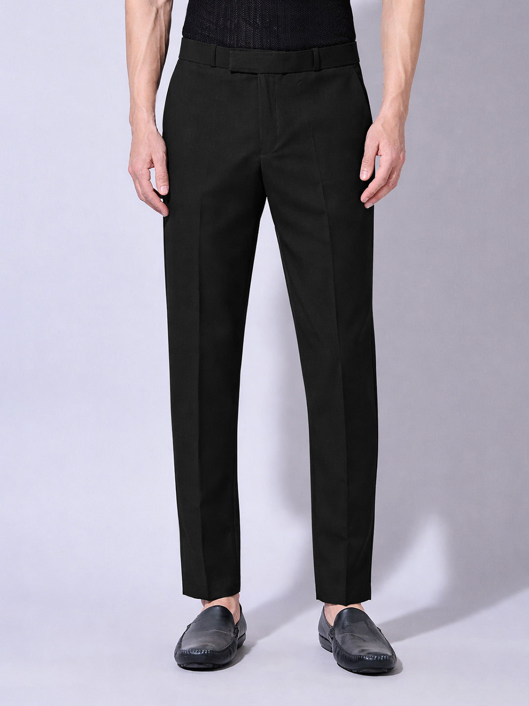 Men's Black Straight Fit Trousers