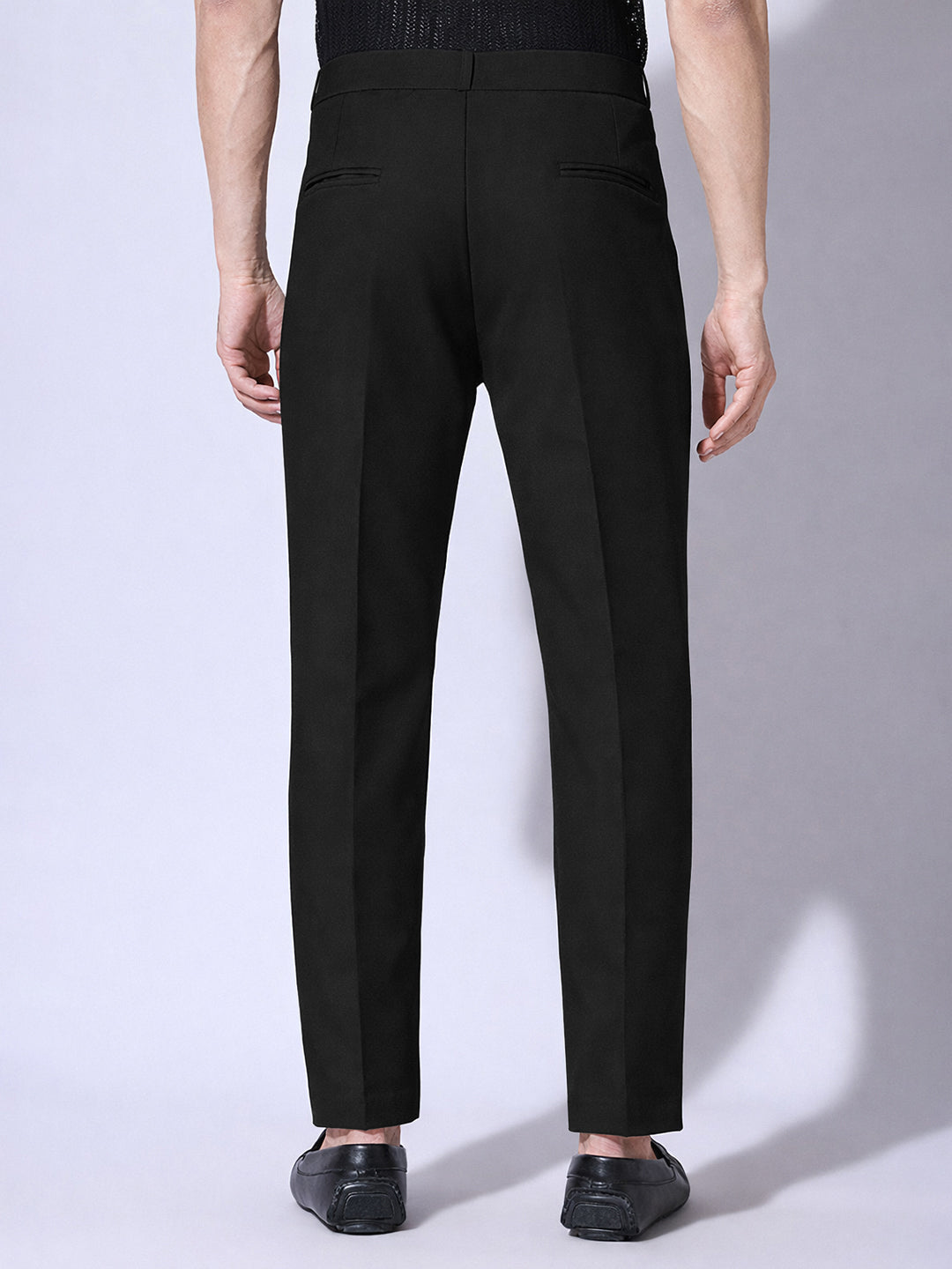 Men's Black Straight Fit Trousers