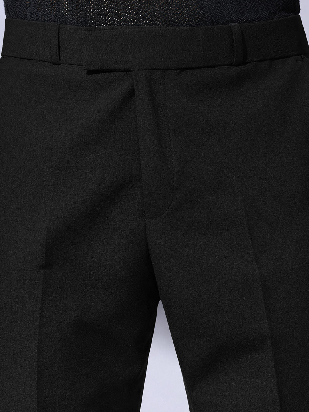 Men's Black Straight Fit Trousers