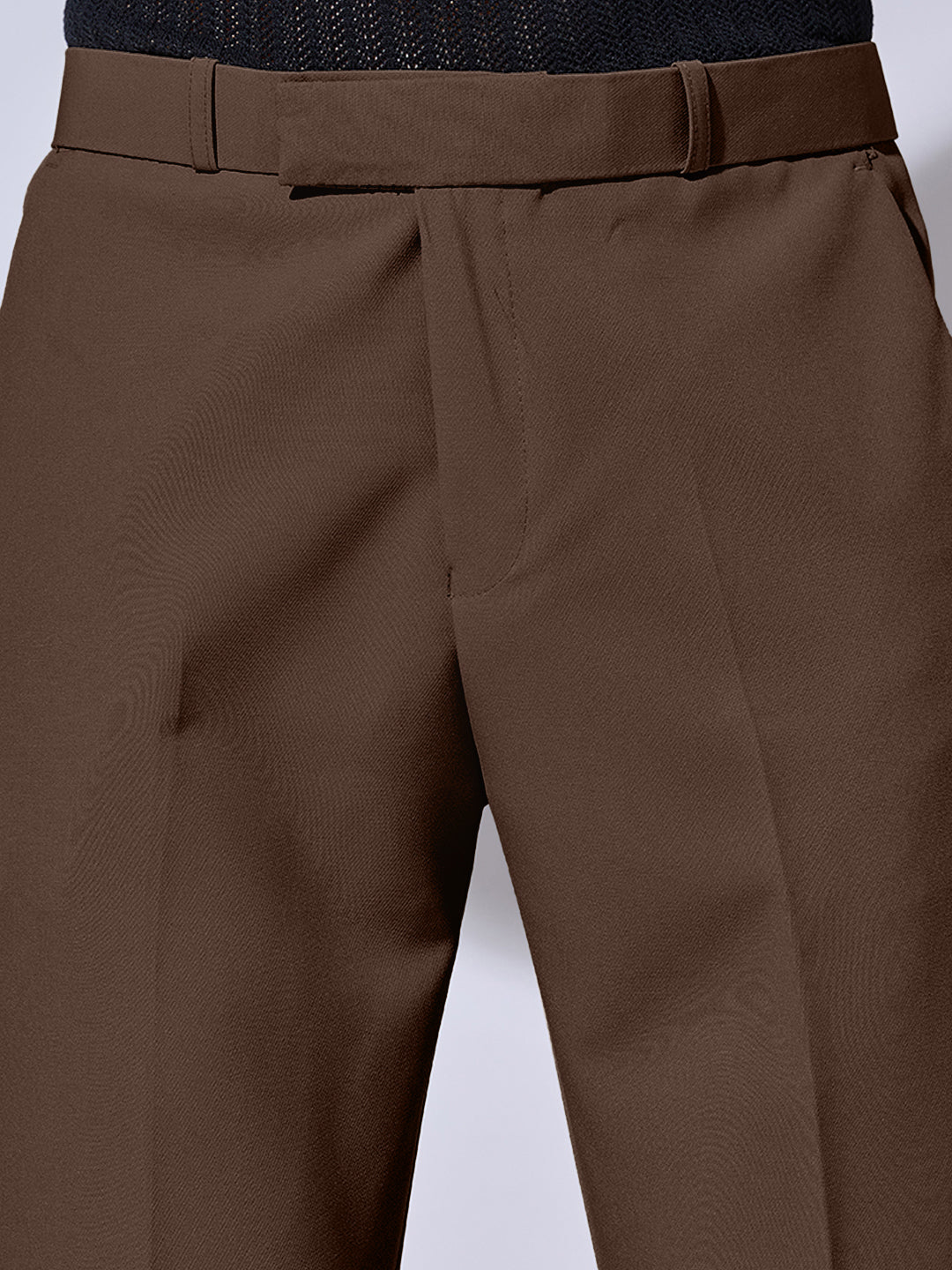 Men's Brown Straight Fit Trousers